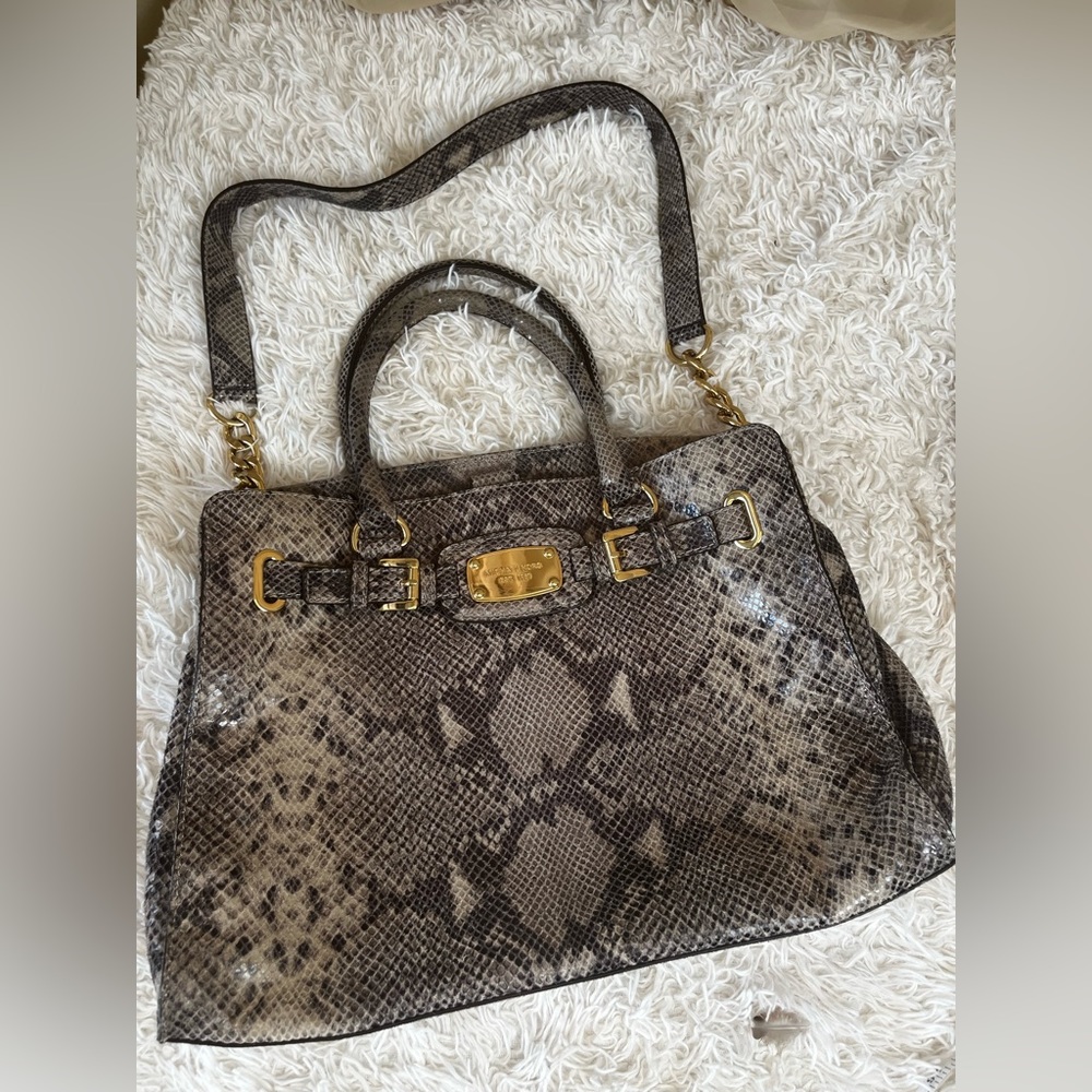 Michael Kors Hamilton Large Python Sectional Bag - image 1